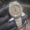 Lüks Moissanite Diamond Watch Buzlu Out Watch Designer Mens Erkekler İçin İzle Yüksek kaliteli montre otomatik hareket saatleri orologio. Montre de Luxe L38