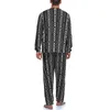 Vêtements de nuit pour hommes Pyjamas imprimés tribaux Rétro Africain Hommes Pyjama à manches longues Ensembles 2 pièces Nuit Automne Cadeau d'anniversaire personnalisé