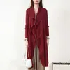 Trenchs de femmes ALSEY Miyake Plissé Fringe Long Manteau 2023 Automne Hiver Léger Luxe Casual Plus Taille Rétro Pour Femmes