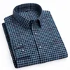 Camicie casual da uomo Primavera Autunno Camicia di flanella da uomo di alta qualità per uomo Abito da uomo slim fit in puro cotone a maniche lunghe morbido e confortevole