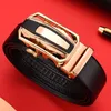 Men's Leather Ratchet Belt Dress with Slide Click Automatic Buckle Plus Size Luxury Ceinture