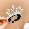 Hair Accessories Kids Headwear Princess Pearl Lovely Crystal Claw High Ponytail Fixed Artifact Children's Crown Bun Clip Crab