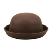 Berets Kids' Black Party Hat Magician Short Brim Fedora Top For Dress Up And Victorian Costume Parties