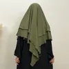 Vêtements ethniques Femme Musulman Khimar Niqab Nikab Double Couche Foulard Femmes Musulman Prière Vêtement Overhead Amira Eid Ramadan Hijab Écharpe