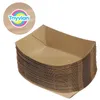 Cadeau Wrap Toyvian 50pcs Forme de bateau Conteneurs à emporter Boîte facile à plier Boîte à salade en papier kraft pour la fête