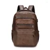 Школьные сумки XZAN Кожаные подростковые рюкзаки Ретро-мода A1 Мужской многофункциональный рюкзак Мужской дизайнер на молнии