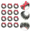 Decorative Flowers 20 Pcs Outdoor Home Decor Christmas Wreath Mini Artificial Garland Miniature Landscape Decoration Window Toy Iron