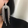 Boucles d'oreilles pendantes en cristal strass brillant, pendentif Long à pampilles pour femmes, adaptés aux accessoires de fête en boîte de nuit, 2023