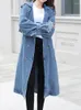 Korki damskie Płaszcze Eleganckie kobiety płaszcze długie rękawowe klejenie strejowe kurtki luźne solidne klapy podwójne piersi 2023 jesień zima