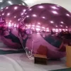 Prata/dourado/pastel inflável espelho bola transporte grande evento decoração balão pvc bolas de discoteca esfera brilhante olhando globo espelho bola navio de ar livre