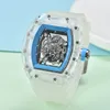 Högkvalitativ herr Casual Sports Watches Designer Brand Men Watch Skeleton Hollow Movement Transparent Watch Case Clock