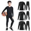 Clothing Sets Kid's Running Tracksuit Tights Gym Fitness Compression Sports Suit Clothes Running Jogging Sport Wear Exercise Workout Tights 231027