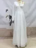 Abiti da festa Abito da sera bianco monospalla per donna Abito da ballo lungo da donna alla moda senza spalline in vita sottile