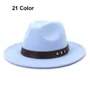 Berets 2023 Chegal mulheres homens lã vintage trilby feltro fedora chapéu com borda larga cavalheiro elegante senhora inverno outono jazz bonés