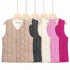 Gilets pour femmes 2023 Femmes Down Coton Court Veste sans manches Ultra Light Oversizes Windpoof Gilet Femme Vestes d'hiver