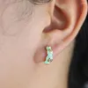 Boucles d'oreilles créoles pour femmes, bijoux classiques géométriques, cercle rond, couleur or, pâte d'émail avec 5A CZ, vente en gros