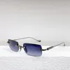 Sunglasses Chrome Rimless Rectangular Small Brand Designer Top Quality Metal Frame Pilis Sun Glasses Women Men 179HTY7