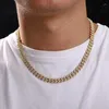 Kedjor Hip Hop Claw Set 5a CZ Stone Bling Iced Out 8mm Solid Round Cuban Curb Miami Link Chain Halsband för män Rapper smyckespresent