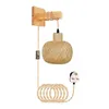 Lampa ścienna Bamboo Sconce Boho wystrój rustykalny wtyczka do wisiorka światła wiejska wiszące do schodów