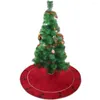Decorações de Natal EXTRA GRANDE 49"/50" Saia de árvore de camurça com bordado de pinha de alta qualidade
