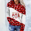 Sweats à capuche pour femmes 2023 Cross Border Automne Noël Bonhomme de neige Impression numérique Pull ample Pull à capuche d'Europe et d'Amérique