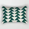 Pillow Geometric Cyan Pillowcase Living Room Sofa Cover Pure Color Waist Home Can Be Customized