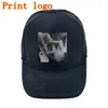 Boll Caps WZCX Print Logo Justerbar Mesh Summer Trucker Cap Men Bild Unisex Hip Hop Shading Dad Hat Baseball