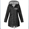 Trenchs de femmes manteaux logo du client imprimer femmes mode extérieure veste de pluie imperméable décontractée lâche manteau coupe-vent à capuche escalade