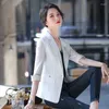 Trajes de mujer, Blazer pequeño y fino, informal, primavera y verano, protector solar de manga de siete minutos, talla grande, 2023