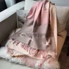 Bufanda de Cachemira de diseñador para mujer y hombre, chal grueso de moda informal de invierno para mantener el calor, bufanda de lana larga y lujosa clásica de color rosa