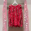 Pulls pour femmes Style Socialite Glands tempéramentaux Paillettes Pull rouge Pull en vrac Jumpers 2023 Automne et hiver Knitwear