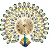 Orologi da parete Pavone creativo Adesivi 3D Decorazioni per la casa Decorazioni Soggiorno Ornamento Orologio digitale
