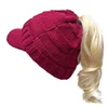 Cappello di lana da donna Berretti invernali caldi con coda di cavallo Cappelli lavorati a maglia Home Fashion Cappello con visiera hip-hop per adulti