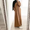 Vêtements ethniques Robes de femmes musulmanes malaisiennes 2023 Automne Solide Patchwork Paillettes Noir Kaftans Pull à manches longues Islamique Abaya Lady