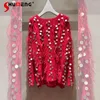 Pulls pour femmes Style Socialite Glands tempéramentaux Paillettes Pull rouge Pull en vrac Jumpers 2023 Automne et hiver Knitwear