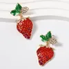 Dangle Earrings Cute Sweet Temperament Strawberry Alloy