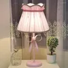 Table Lamps Modern Bow-knot For Living Room Bedroom European Pink Desk Lamp Bedside Stand Light Fixtures Study Wedding Home Deco