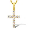 925 Silver Vermeil Iced Out Diamonds Moissanite Necklace Diamond Cross Pendant Necklace Hip Hop Jewelry for Men Women