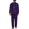 Men's Sleepwear Pumpkin Faces Pajamas Winter 2 Pieces Halloween Elegant Set Male Long Sleeve Sleep Graphic Nightwear