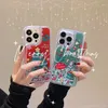 Christmas Cartoon New Year Present Liquid Glitter Quicksand Case For iPhone 15 14 11 12 Pro 13 Pro Max Clear Chocktproof Cover