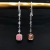 Stud Earrings CNZX 1.22ct Pink Diamonds 18k White Gold Female Drop Dangle For Women's Fine