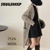 Maglieria da donna Cardigan lungo maglione di lana 2023 Giacca da donna Grigio Top Maglioni moda Inverno Abiti eleganti Cardigan in maglia da donna