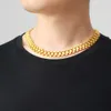 Colar masculino clássico pulseira de corrente de ligação de meio-fio 12mm pulseira de relógio gargantilha colar hip hop punk cor prata acessório conjunto de joias para senhora