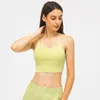 Completo da yoga LULUBANANA Supporto medio Solido Reggiseni sportivi Fitness Top da donna Doppia tracolla Naked Feel Allenamento Palestra Reggiseno atletico con imbottiture