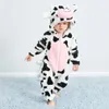 Pijamas nascidos bebê menino roupas animais dos desenhos animados com capuz macacões inverno bebê pijamas onesies crianças sleepwear nascido bebê menina pijamas 231027