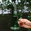 Gravity Glass Bong Hookah Bubbler Tubería de agua Quemador de aceite Tubo recto Shisha Showerhead Perc colorido Dab Rigs con tazón de 14 mm