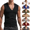 Men's Polos 2023Foreign Trade European Code Solid ColorVCollar Vest Casual Breathable SleevelessTT-shirt In Stock