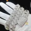 15mm 18mm 19mm hip hop fine jewelry baguette diamond men necklace sterling sier fully vvs moissanite cuban link chain