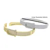 Cool hommes Punk Bracelet Bracelets jaune blanc plaqué or complet CZ ceinture Bracelets Bracelet pour hommes beau cadeau