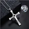 Men 316L Stainless Steel Europe/America Hip Hop Fashion Personalized Crystal Fashion Cross Pendant Necklaces for Men